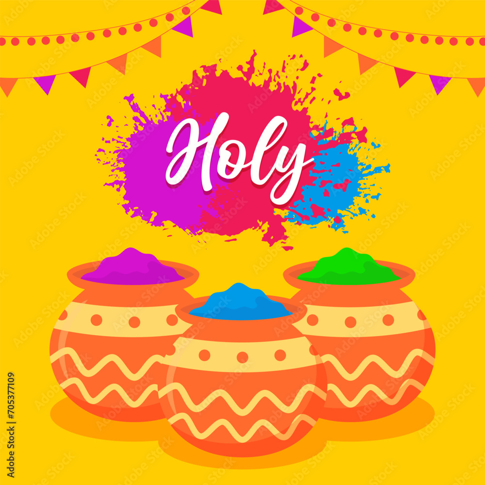 Happy Holi illustration vector background. Vector eps 10