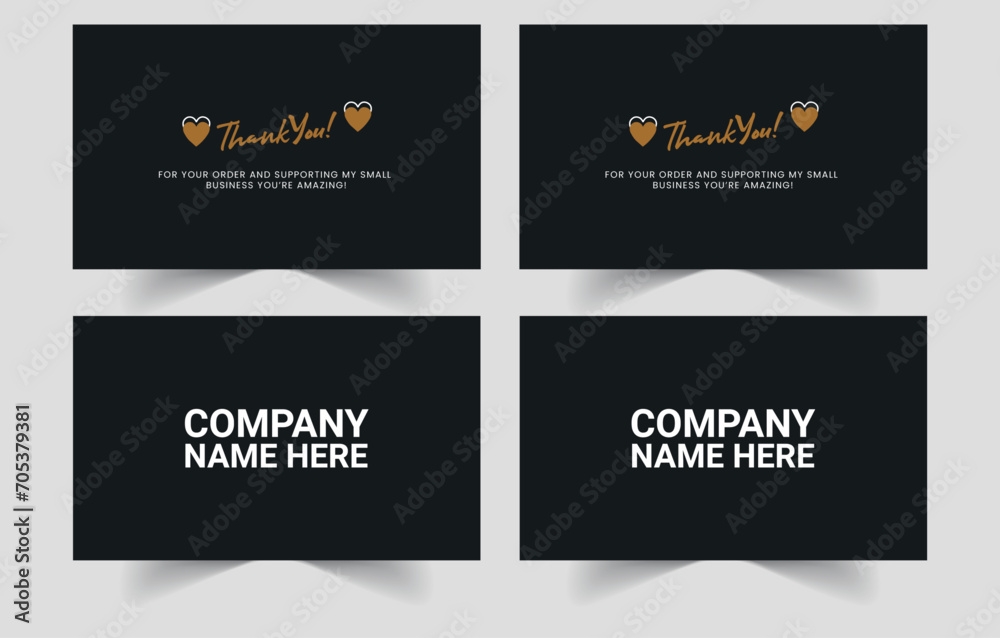 Thank you business card template design vector illustration.