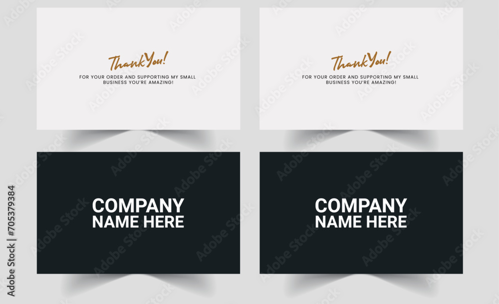 Thank you business card template design vector illustration.