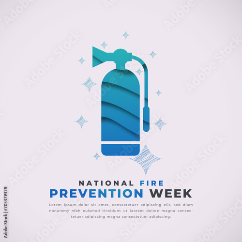 National Fire Prevention Week Paper cut style Vector Design Illustration for Background, Poster, Banner, Advertising, Greeting Card