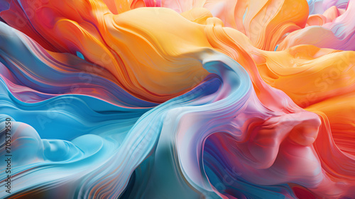 A Mesmerizing 3D Abstract Multi color Visualization