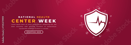 National Health Center Week Paper cut style Vector Design Illustration for Background, Poster, Banner, Advertising, Greeting Card