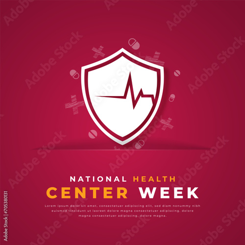National Health Center Week Paper cut style Vector Design Illustration for Background, Poster, Banner, Advertising, Greeting Card