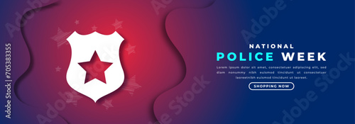 National Police Week Paper cut style Vector Design Illustration for Background, Poster, Banner, Advertising, Greeting Card