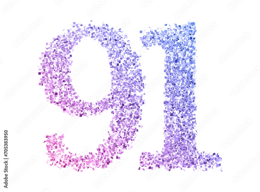 Gradient glitter number91