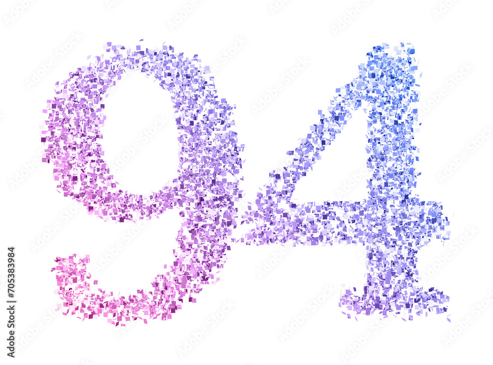 Gradient glitter number94