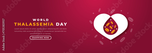 World Thalassemia Day Paper cut style Vector Design Illustration for Background, Poster, Banner, Advertising, Greeting Card
