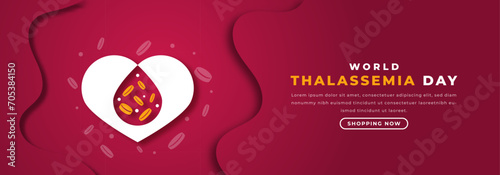 World Thalassemia Day Paper cut style Vector Design Illustration for Background, Poster, Banner, Advertising, Greeting Card