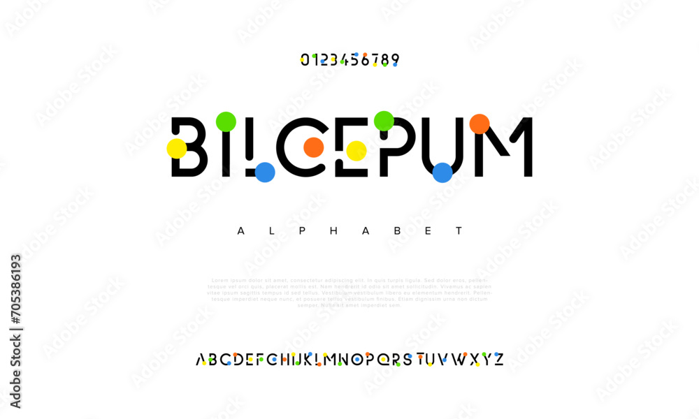 Bilgepum creative modern urban alphabet font. Digital abstract moslem, futuristic, fashion, sport, minimal technology typography. Simple numeric vector illustration