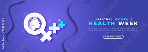National Women's Health Week Paper cut style Vector Design Illustration for Background, Poster, Banner, Advertising, Greeting Card
