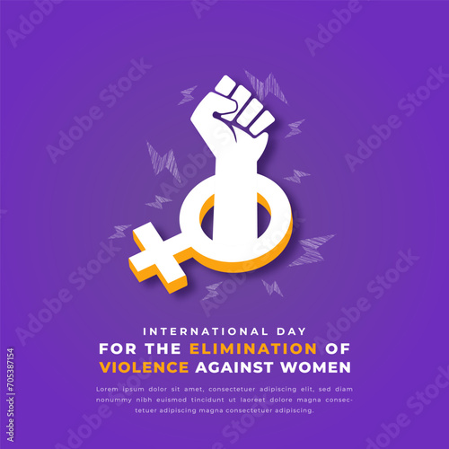 International Day for the Elimination of Violence against Women Paper cut style Vector Design Illustration for Background, Poster, Banner, Advertising, Greeting Card