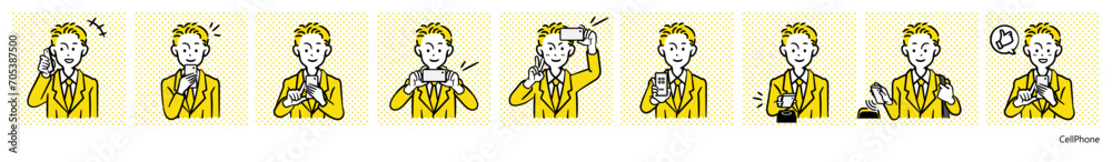 人物イラスト（スマートフォン）