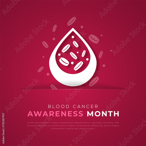 Blood Cancer Awareness Month Paper cut style Vector Design Illustration for Background, Poster, Banner, Advertising, Greeting Card