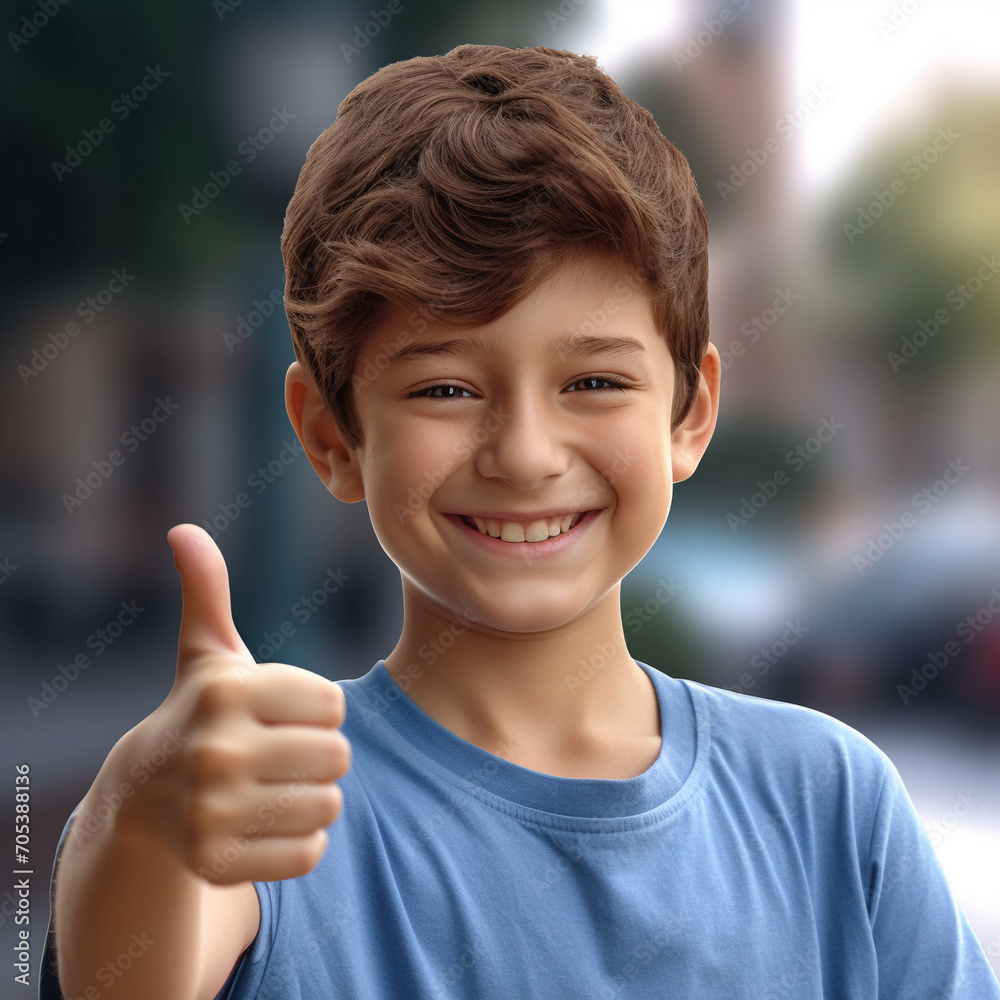 Joyful Smiles in Monochrome: Close-Up of a Cheerful Boy with Straight or Curly Hair, Gazing Directly at the Camera, Flashing a Thumbs-Up Gesture on a Solid Background Joyful Smiles in Monochrome: Close-Up of a Cheerful Boy with Straight or Curly Hair, Gazing Directly at the Camera, Flashing a Thumbs-Up Gesture on a Solid Background