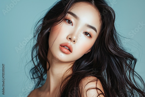 Beautiful Asian model posing for photoshoot