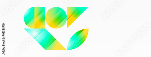 Serene gradient template. Circles and triangles mingle in minimalist perfection. Gentle fusion of forms and hues creates balanced yet captivating backdrop, embodying modern sophistication