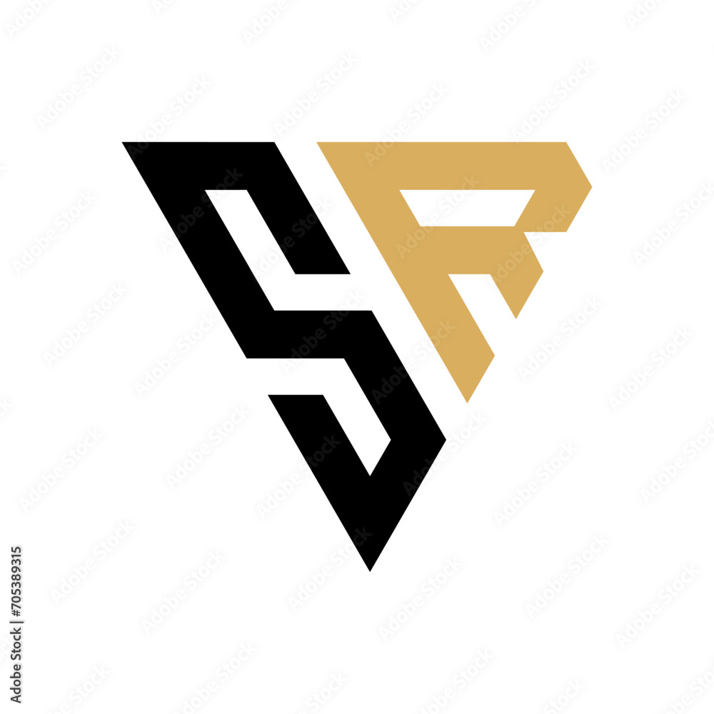 Initial SR Triangle Logo Design Initial SR Triangle Logo Design