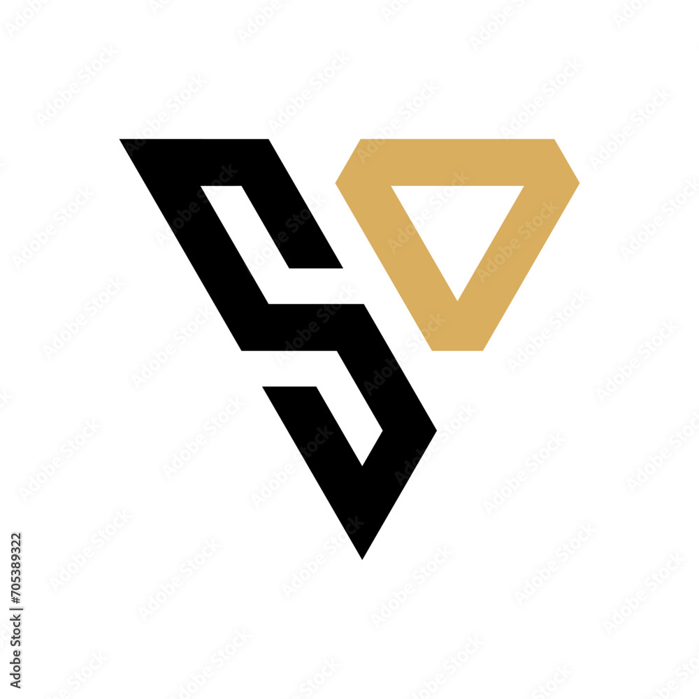 Initial SO Triangle Logo Design Initial SO Triangle Logo Design