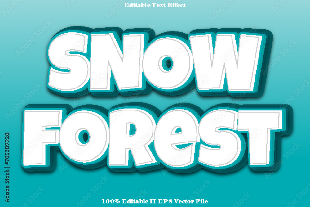 Snow Forest Editable Text Effect 3d Emboss Style