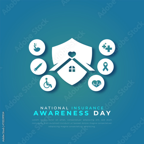 National Insurance Awareness Day Paper cut style Vector Design Illustration for Background, Poster, Banner, Advertising, Greeting Card