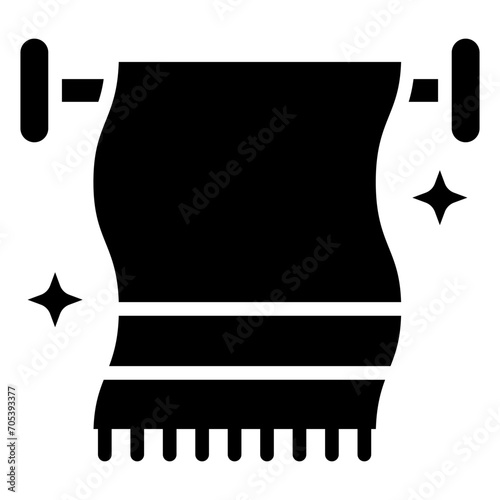 Washcloth glyph icon, relate to housekeeping. use for UI or UX kit, web and app development.