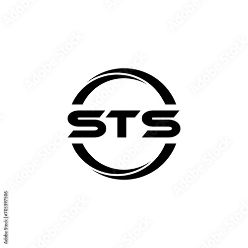 STS letter logo design with white background in illustrator, cube logo, vector logo, modern alphabet font overlap style. calligraphy designs for logo, Poster, Invitation, etc.