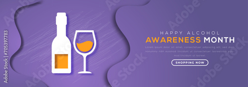 Alcohol Awareness Month Paper cut style Vector Design Illustration for Background, Poster, Banner, Advertising, Greeting Card
