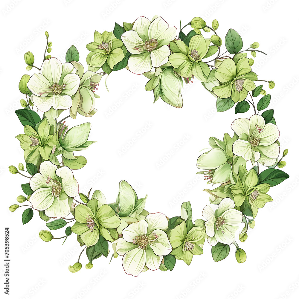 Beautiful Botanical Wreath with Transparent Background Beautiful Botanical Wreath with Transparent Background