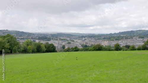 Wide shot overlooking Bath, United Kingdom