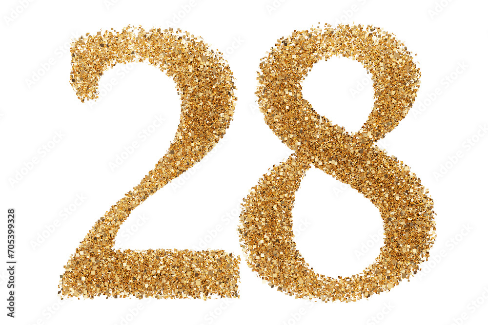 Gold glitter number 28