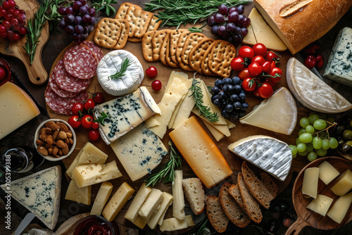 12 varieties of cheese meticulously arranged on a plate