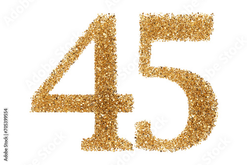 Gold glitter number 45 photo