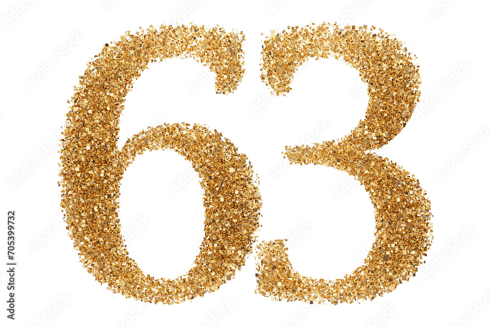 Gold glitter number 63