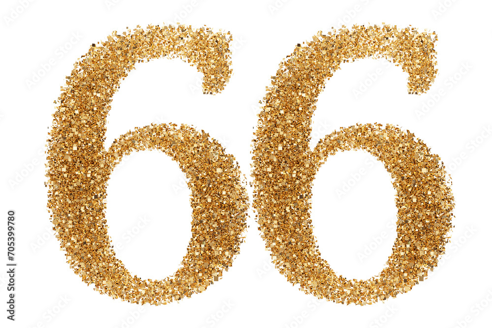 Gold glitter number 66 Gold glitter number 66