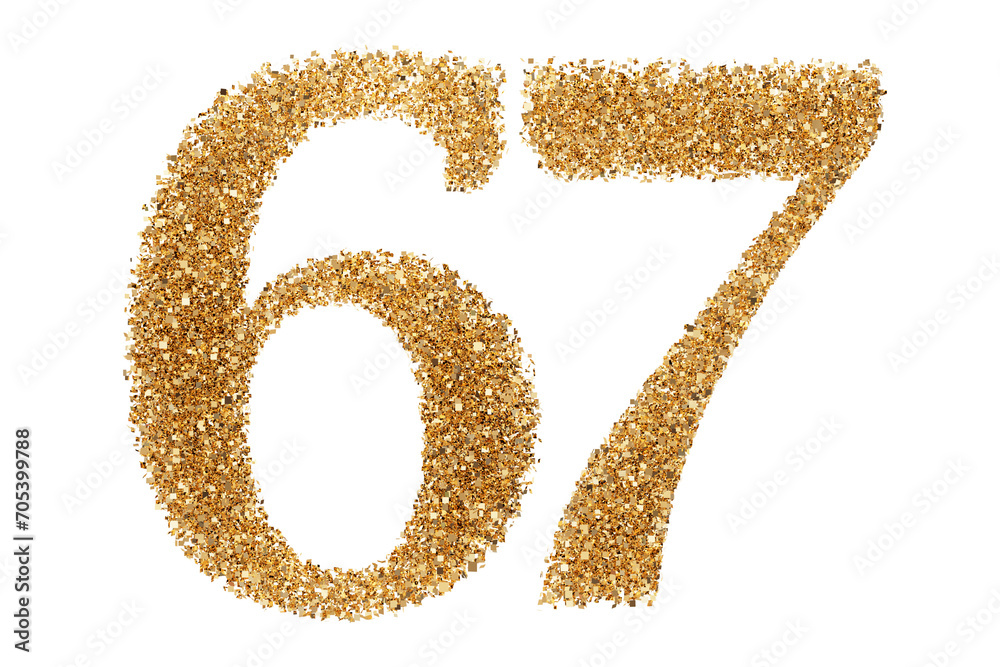 Gold glitter number 67 Gold glitter number 67