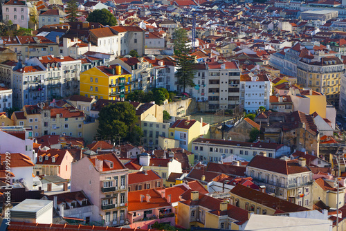 View of urban buildings in Lisbon, Capital city of Portugal 