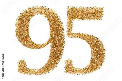 Gold glitter number 95 photo