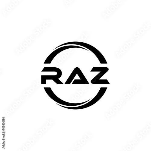 RAZ letter logo design with white background in illustrator, cube logo, vector logo, modern alphabet font overlap style. calligraphy designs for logo, Poster, Invitation, etc.