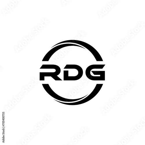 RDG letter logo design with white background in illustrator, cube logo, vector logo, modern alphabet font overlap style. calligraphy designs for logo, Poster, Invitation, etc. photo