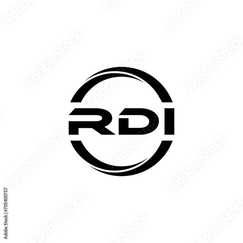 RDI letter logo design with white background in illustrator, cube logo, vector logo, modern alphabet font overlap style. calligraphy designs for logo, Poster, Invitation, etc.