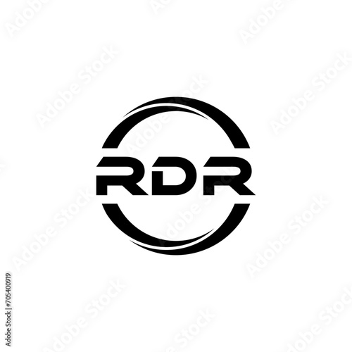 RDR letter logo design with white background in illustrator  cube logo  vector logo  modern alphabet font overlap style. calligraphy designs for logo  Poster  Invitation  etc.