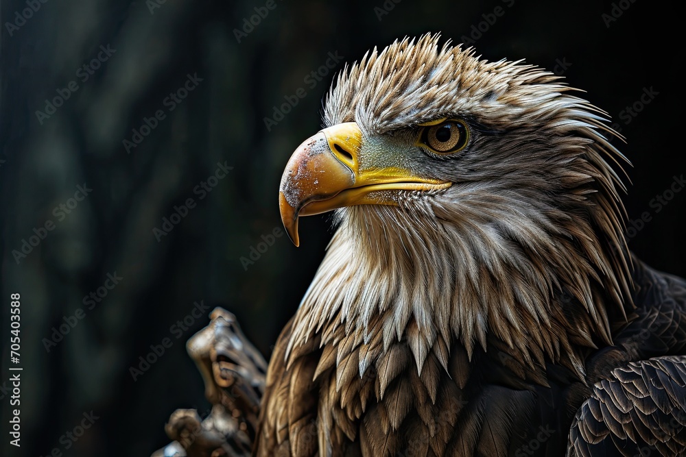Majestic White-tailed Eagle Isolated on black AI Generative Majestic White-tailed Eagle Isolated on black AI Generative