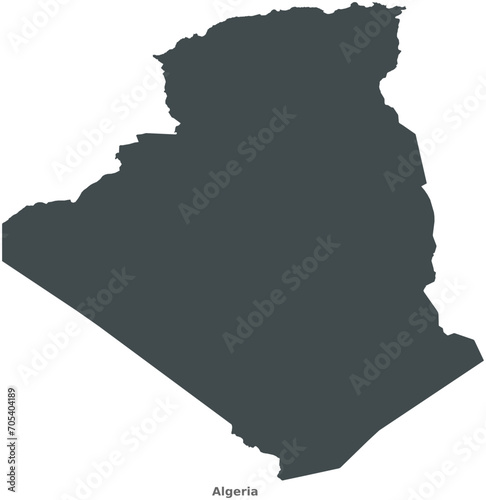 Fototapeta Naklejka Na Ścianę i Meble -  Map of Algeria. A country in a North African country. Elegant Black Edition