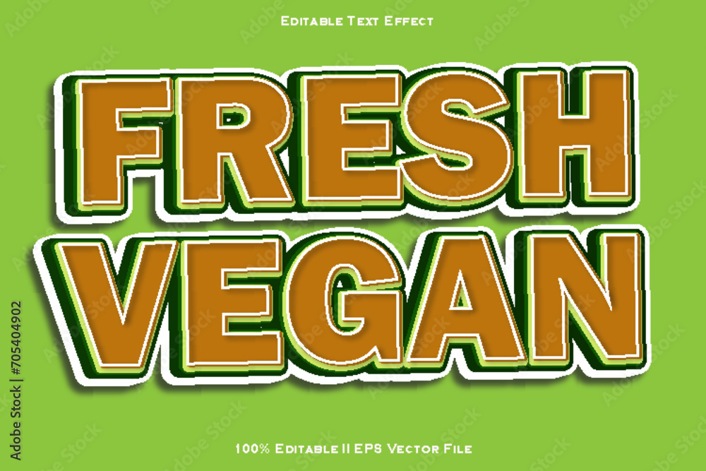 Fresh Vegan Editable Text Effect 3d Emboss Style
