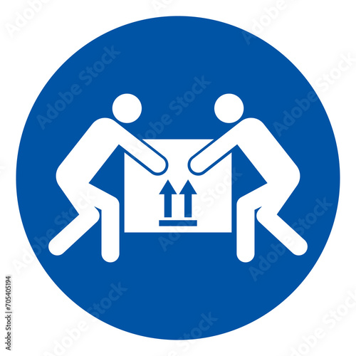 Team Lifting Required Symbol Sign,Vector Illustration, Isolated On White Background Label. EPS10