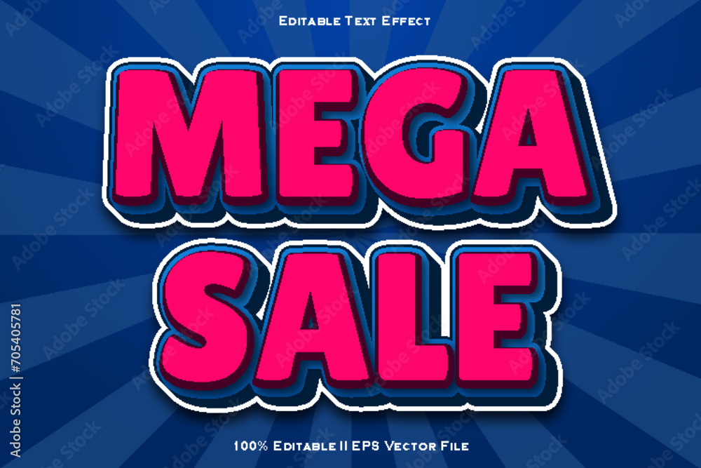 Mega Sale Editable Text Effect 3d Emboss Gradient Style