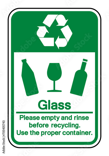 Glass Recycle Symbol Sign ,Vector Illustration, Isolate On White Background Label .EPS10