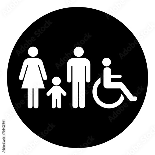 Family Toilets Symbol Sign,Vector Illustration, Isolated On White Background Label. EPS10