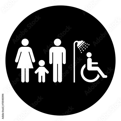 Family Toilets Symbol Sign,Vector Illustration, Isolated On White Background Label. EPS10