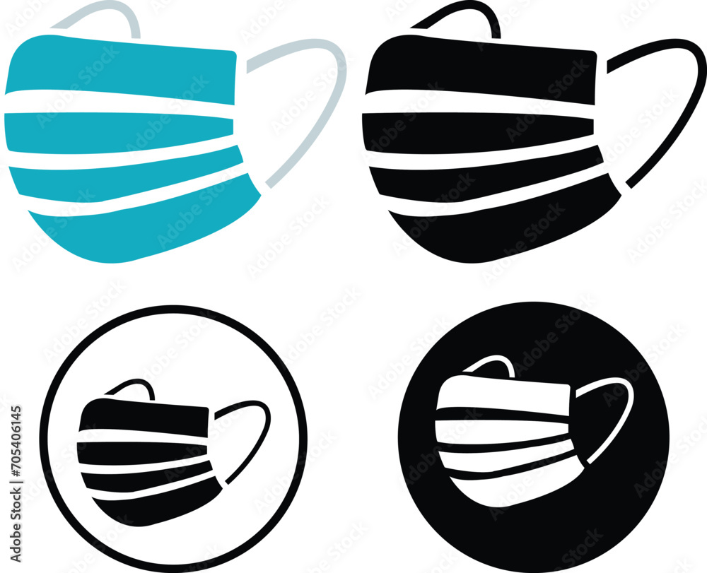 Set of face mask icon symbol corona virus protection. Medical Face Mask - Icon. covering icons. Respirator virus protection sign. wear mask isolated on transparent background. used for mobile, logo. Set of face mask icon symbol corona virus protection. Medical Face Mask - Icon. covering icons. Respirator virus protection sign. wear mask isolated on transparent background. used for mobile, logo.